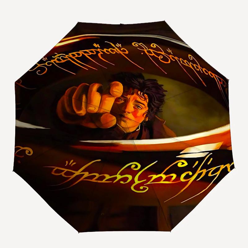 

1pc Lord of the Rings Frodo Automatic Folding Umbrella - Compact 8-Rib Design, Durable Plastic & Iron, Daily Use F104026