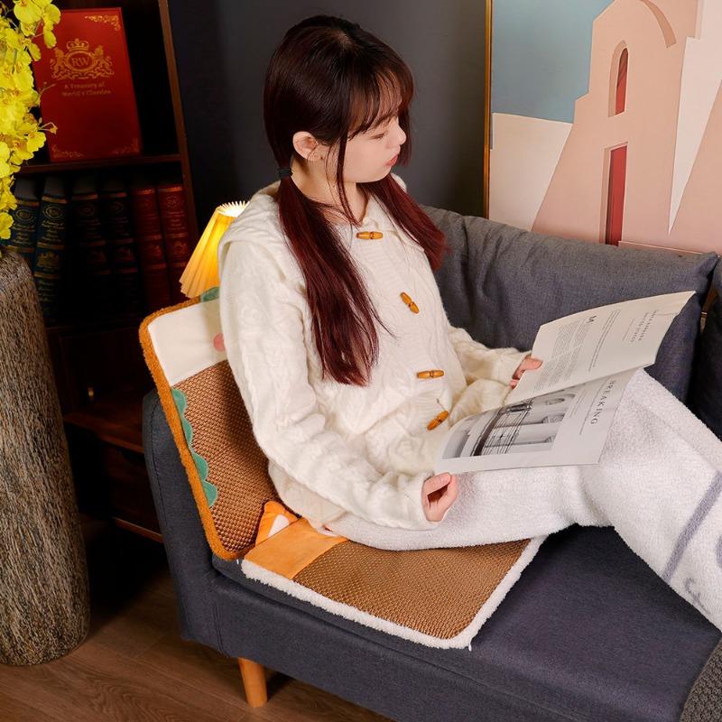 40x40cm Cartoon Animal Husky Cool Seat Cushion Office Chair Breathable Vine Seat Cushion Hip and Butt Protection Cushion