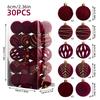 6Cm Christmas Balls Decoration Red Flocked Xmas Balls Christmas Tree Hanging Ornaments Spheres Pendant  New Year Home Decor