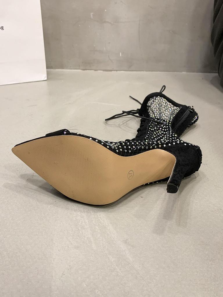 Summer Style Women's High-Heeled Lace-Up Mesh Roman Sandals