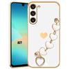 Case for Samsung Galaxy A27 5G, Anti-Scratch Silicone Protection with Heart Bracelet - White