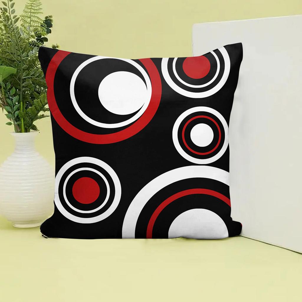 Red Series Geometric Pillow Cover Abstraction Cushion Sofa Sleeve Home Decoration Covers Wedding Pillow Covers Linen Cushion