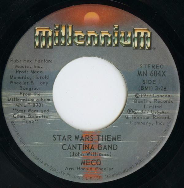 

7inch Record MECO MONARDO - Star Wars Theme / Cantina Band MN604X Millennium 1977 Canada Dance & Electronica Used