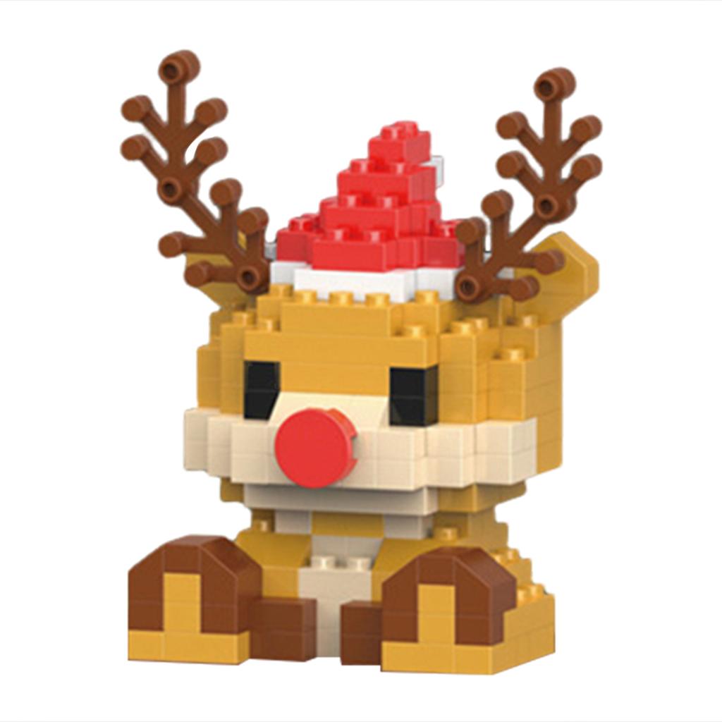 Santa Design Building Blocks Set Sturdy Steady Assembled Ornament For Home