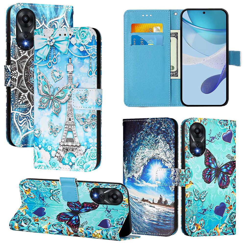 Cute Painted Leather Flip Case on For OnePlus 13 13R 12 12R 11 11R 1+ Nord CE 4 Lite N30 SE CE4 Strap Shockproof Wallet Cover