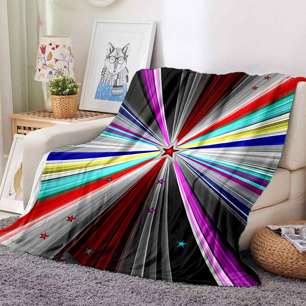 1pc Starburst Spectrum Blanket, Lightweight Flannel Throw Blanket for Sofa, Bed, Travel, Camping, Living Room, Office, Couch, Chair, and Bed