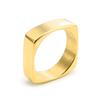 Accessories 6MM Wide Square Design Glossy Ring Couple Jewelry Simple High-end Square Ring