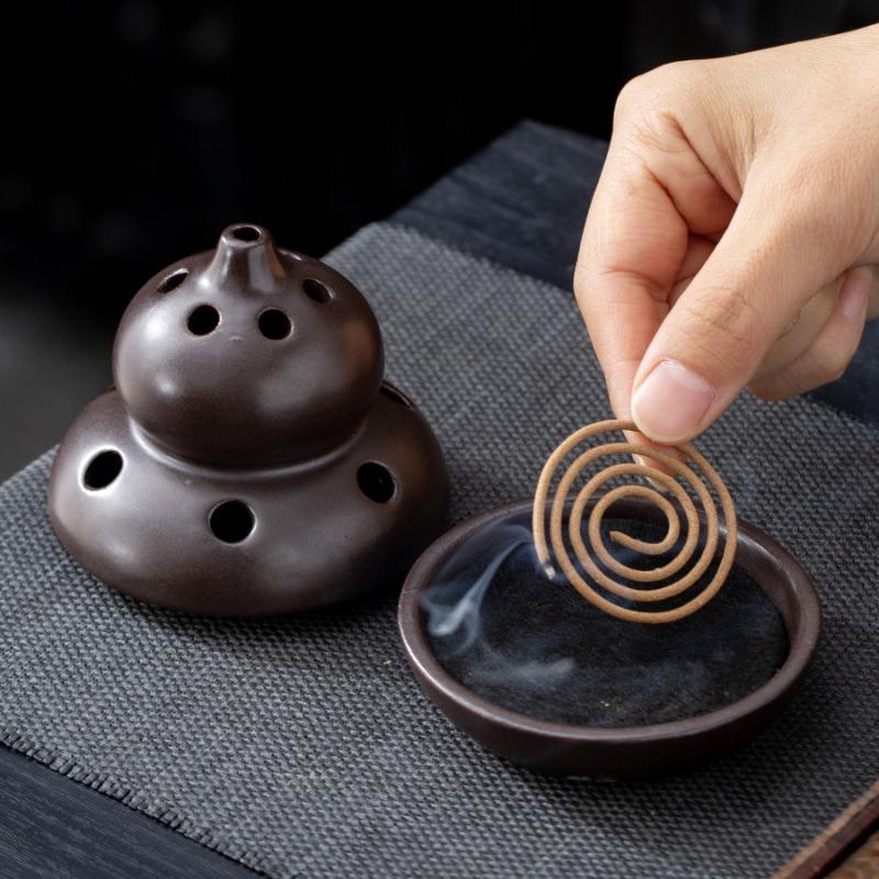Gourd Plate Incense Burner Indoor Aromatherapy Burner Ceramic Incense Burner Sandalwood Agarwood Burner Antique Incense Road