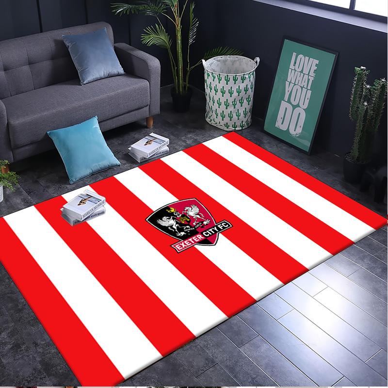 1PC Rug Exeter City Fc Crest Carpet, Chair Rug,Area Rug for Office Bedroom Living Rooms Bedroom, Doormat Decor Christmas Fan Gifts
