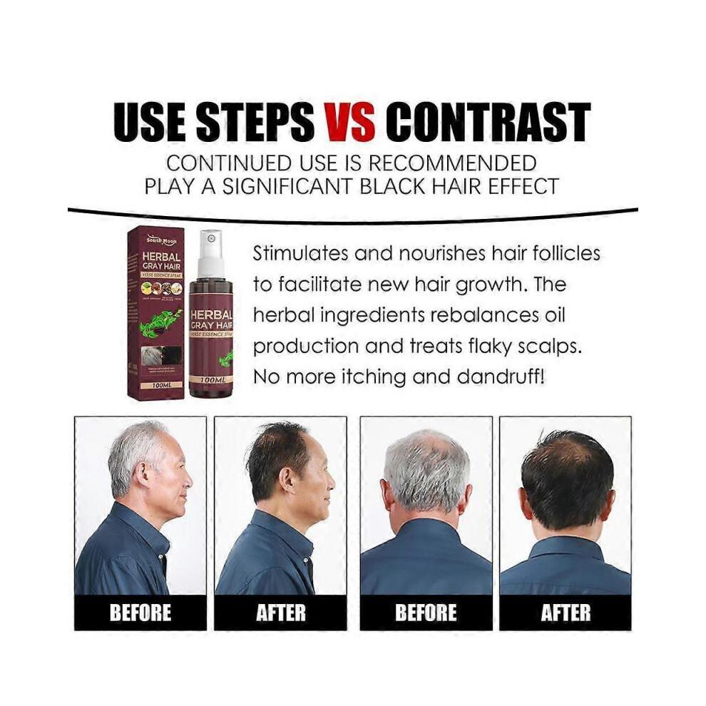 3pcs Herbal Gray Hair Care Spray, Polygonum Multiflorum And Herb Extract, Strengthens Hair, Moisturizes Hair