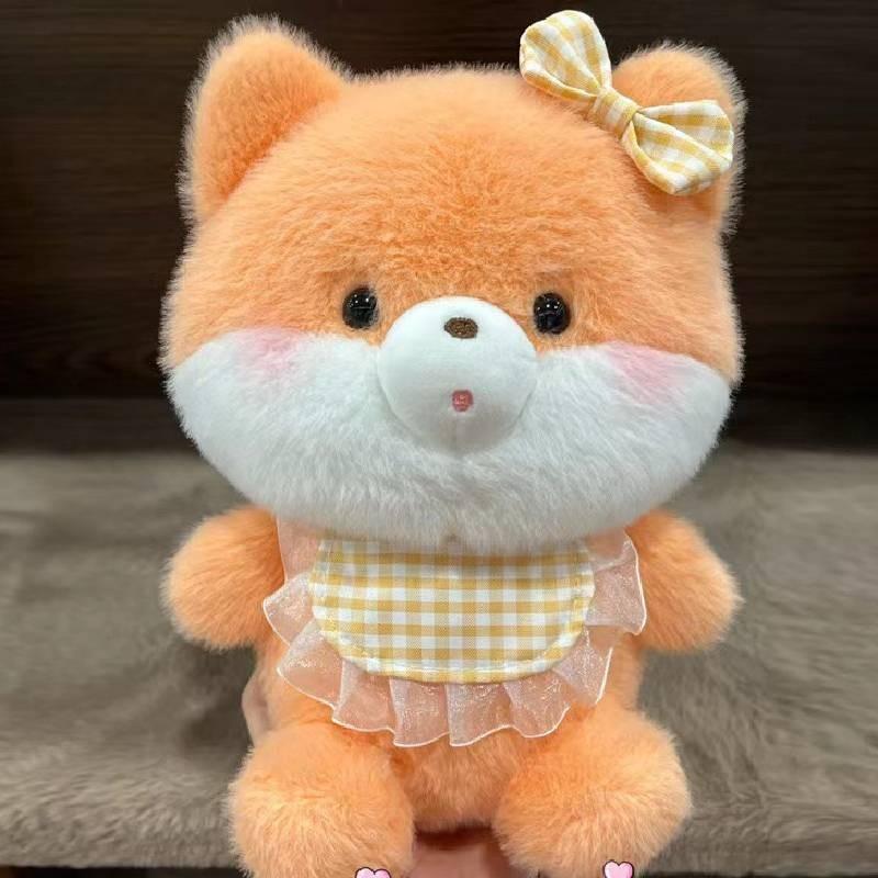 Koala Fox Bib Pig Bear Plush Toy Cartoon Stuffed Animal Kids Birthday Gifts