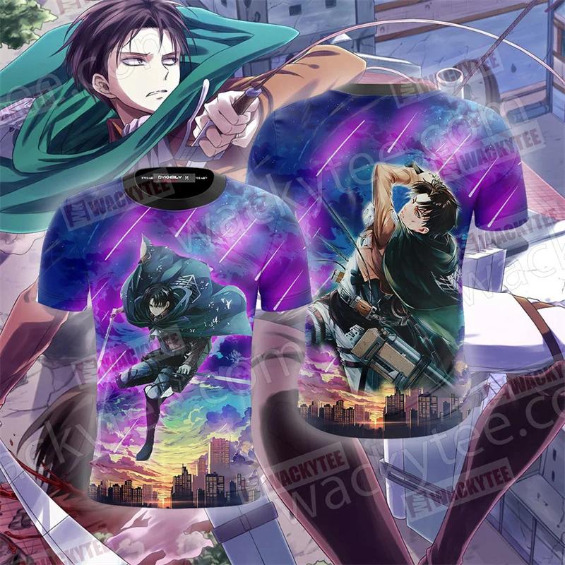Anime "Attack on Titan" Levi Ackerman Graphic Men's T-shirts 3D Manga Printed T-shirts Summer Round Neck Casual Harajuku Fashion T-shirts