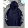 Dark Style Pattern Print Men'S Fashion Hooded Sweatshirt, Casual Versatile Hoodie