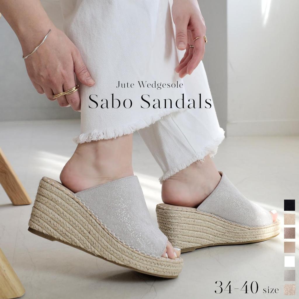 Jute Clog Wedge Platform FX010 Silver [AmiAmi] Sandals, Sandals, Sandals, Sole, Mules, 7.5cm Heel, Women's, Clogs, Summer, Sandals, (39 (24.0cm -