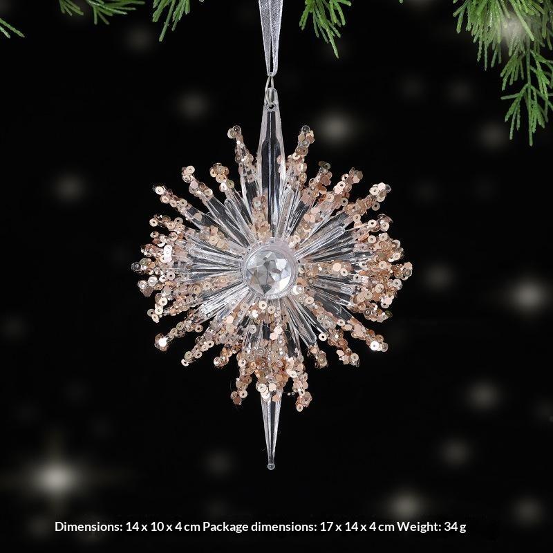 Green Glitter Christmas Hanging Ornament Sparkling Reindeer/High Heel/Tree /Snowflake Designs Pendants With Ribbon Decor