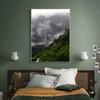 Beautiful Dark Green Forest Foggy Mountain Landscape Nature Scenery Poster Canvas Painting Wall Art Pictures Home Room Decor