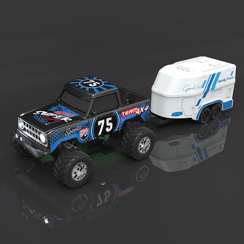 1:64 Mini Alloy RC Off Road Pickup Truck 2.4GHz Bluetooth App Control 3 Speed Shockproof LED Lights Powerful Motor For Kids