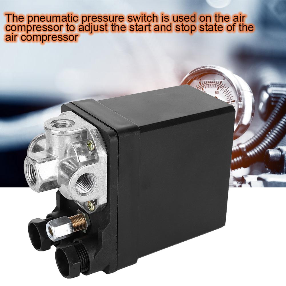 Presostat Automat Comutator Presiune Aer Negru Vertical Trifazat 4 Căi 380V 8KG Filet G14in