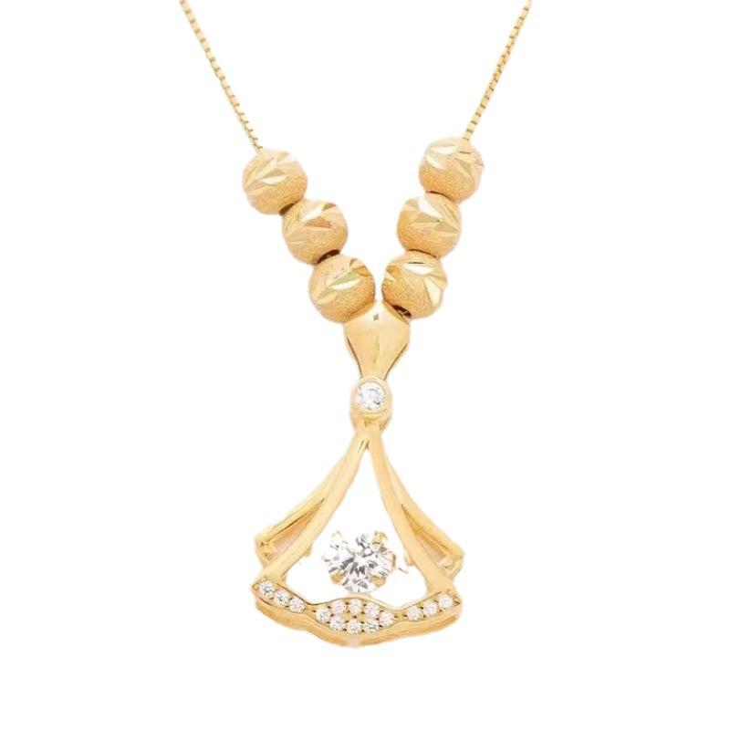 1011 New Smart Ginkgo Biloba Necklace Women's Premium Design Sense Light Luxury Temperament Clavicle Chain Pendant