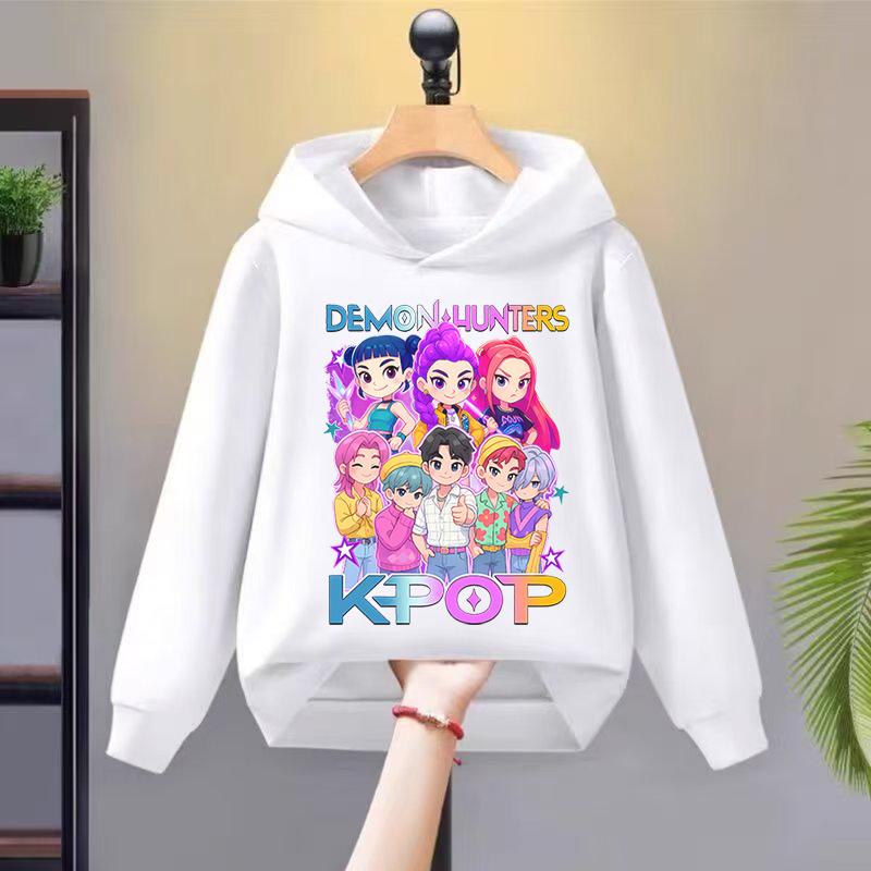 2025 New K-kpop Devil Hunter Children's Autumn Hoodie Fashion Versatile Girls' Long Sleeve Sweatshirt Comfortable Soft Top