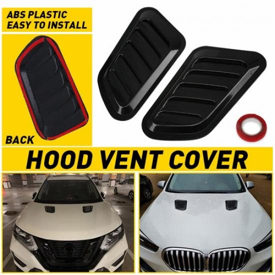2X Universal Car Hood Vent Louver Scoop Cover Air Flow Intake Cooling Panel EXV