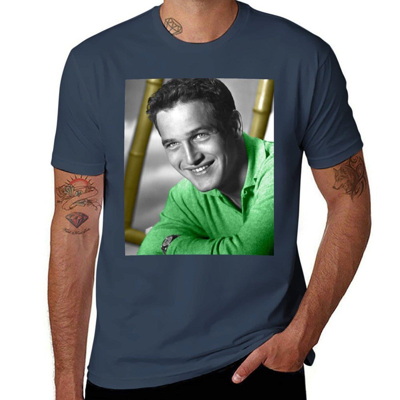Paul Newunisex With Green Jersey Tshirt Lightweight Sport Basic Tshirt S