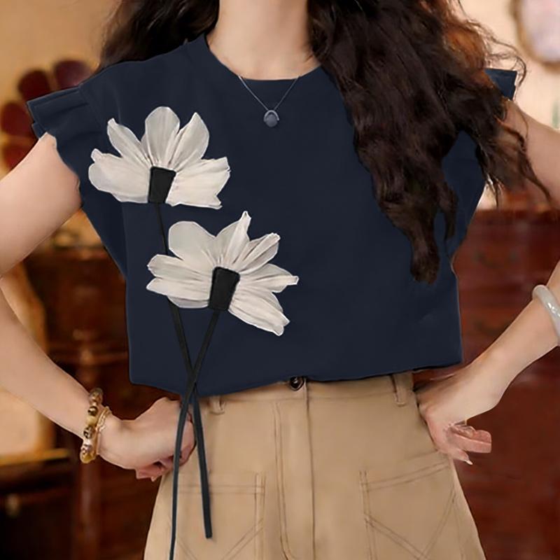 ZANZEA Damen Lässige Rundhals Ärmellose Patchwork Bluse