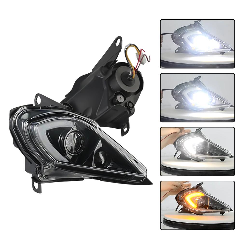 DOT E24 ATV LED Headlight For Yamaha Raptor 700 700R YFZ450 R X Wolverine 450 350 Turn Signal Light 06-22 DRL Adjustable Headlig