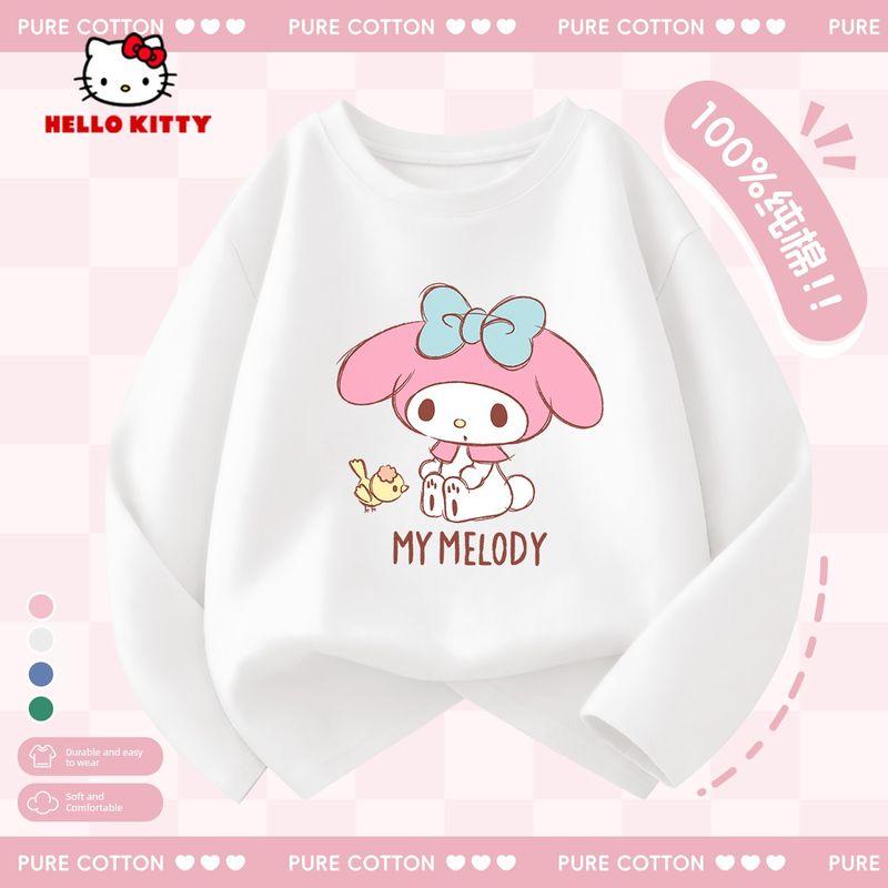 Hello Kitty Girls' Long-Sleeved T-Shirt 2026 New Kidsren's Spring Top Pink Spring Clothing Girls' Bottoming Shirt