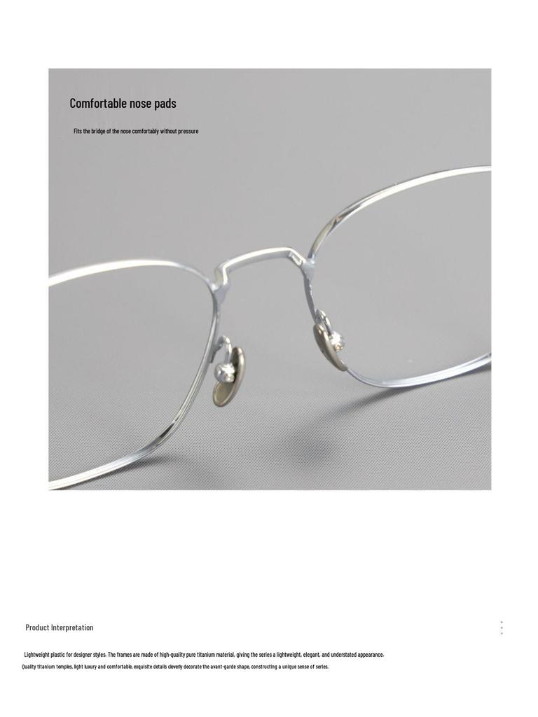 Pure Titanium Myopia Eyeglass Frames, Thin Metal Rim, Fashionable & Prescription-Compatible
