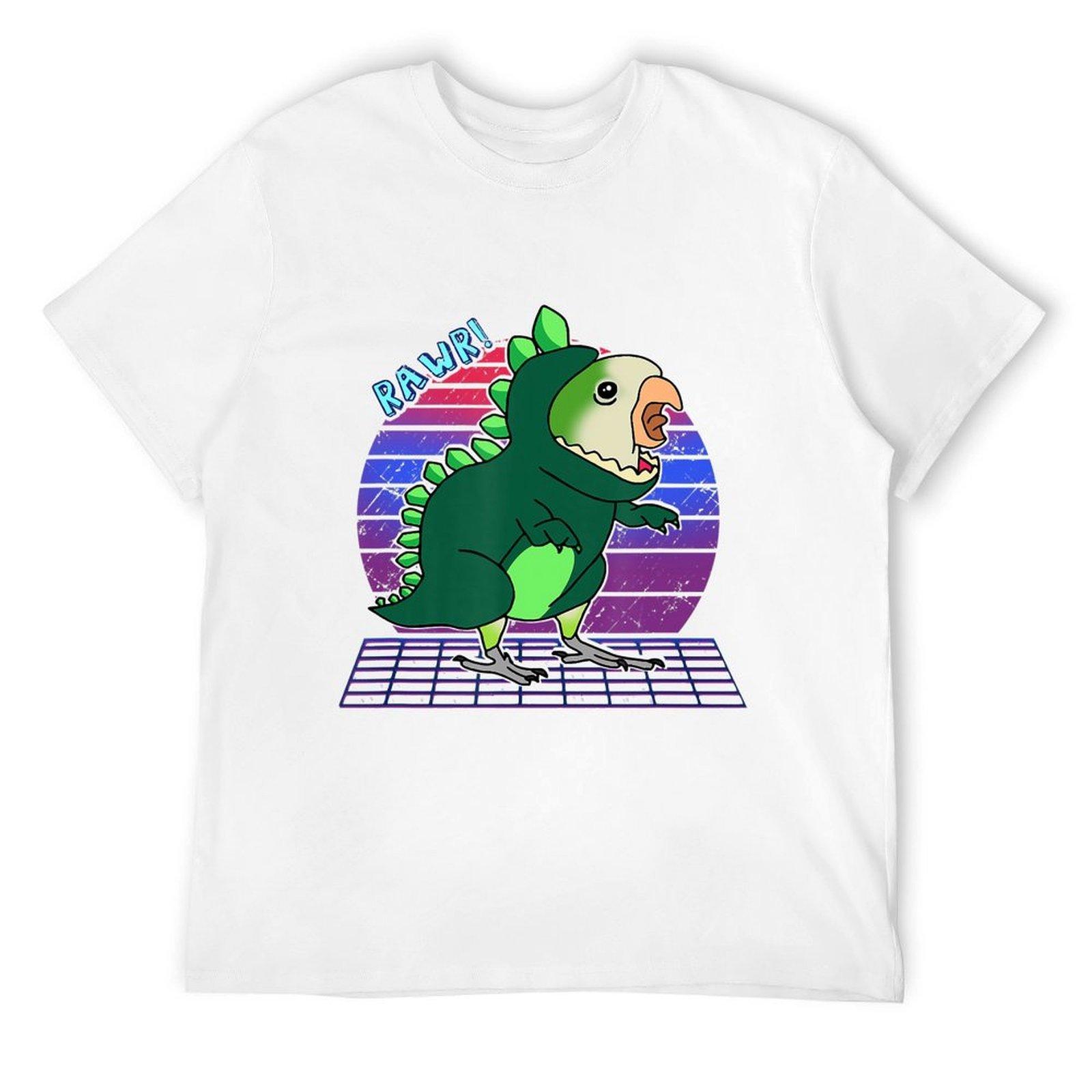 Aesthetic Vaporwave Green Monk Parakeet Quaker Parrot Birb T-Shirt T-Shirt summer 2025 Funny t-shirts shirts men graphic S