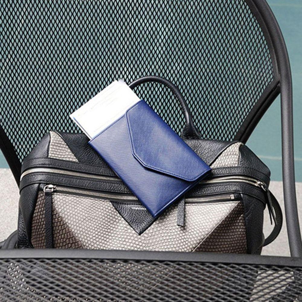 PU Leather Leather Passport Holder Portable RFID Blocking Wallet  Travel Accessories