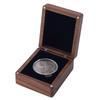 1pc Wood Commemorative Coin Storage  Boxes Rectangle Coconut Brown 9x7.5x3.75cm