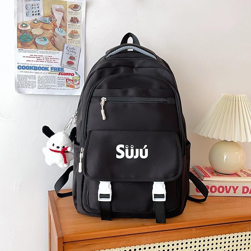 Spacious Lightweight Waterproof Backpack For School And Commute Unisex Design чёрный