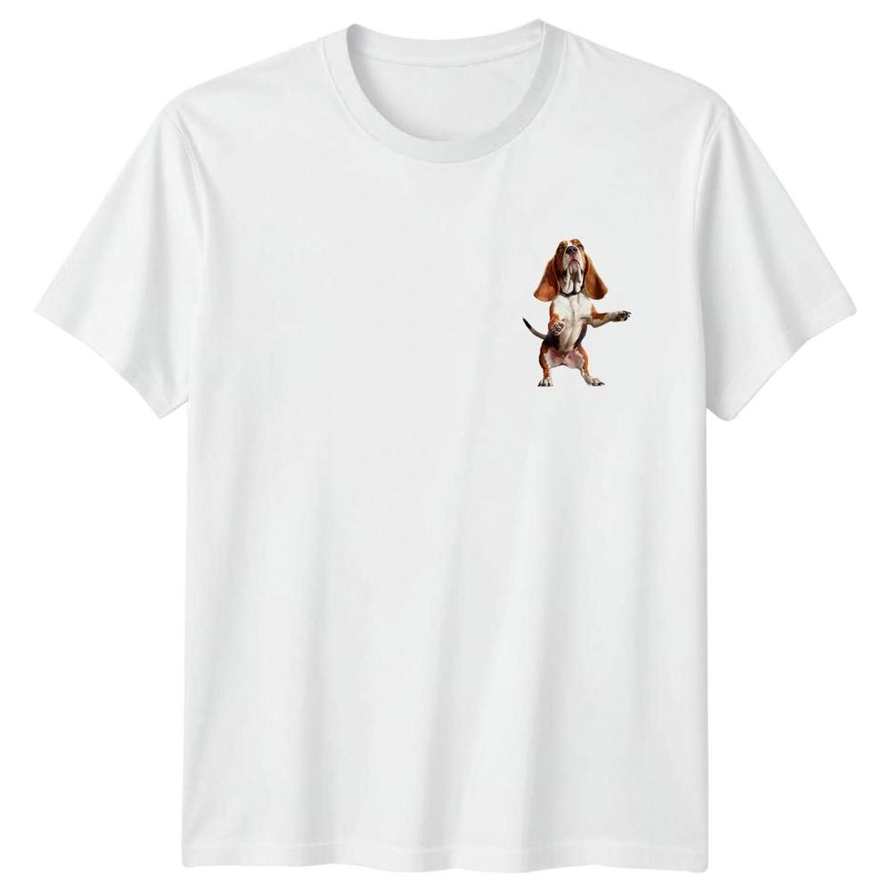 Basset Hound Dog Standing Animals Basset Hound Dogs Unisexs TShirt Unisexs Graphic S