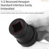 K1AE Professional 1/2Inch Drive Universal Joint Adapter Reinforced Steel Construction Square Socket For Power Tool