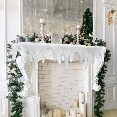 Polyester Xmas Snow Blanket for Xmas Holiday Decor Icicle Fringe Roof Decoration Christmas Fake Snow Blanket Not Easy To Deform