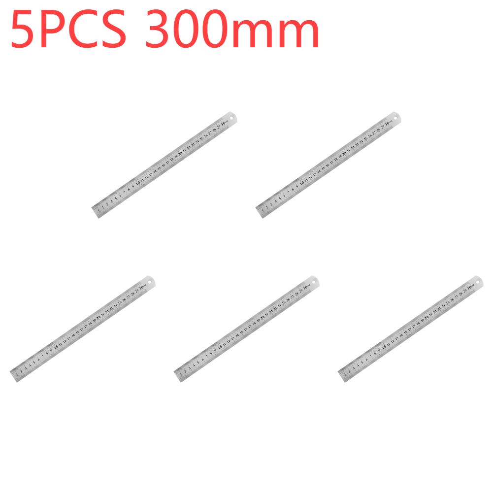 15-50Cm Stainless Steel Ruler Metal Straight Ruler Stationery Drafting Supplies Hand Tools Precision Double Sided Measuring Tool