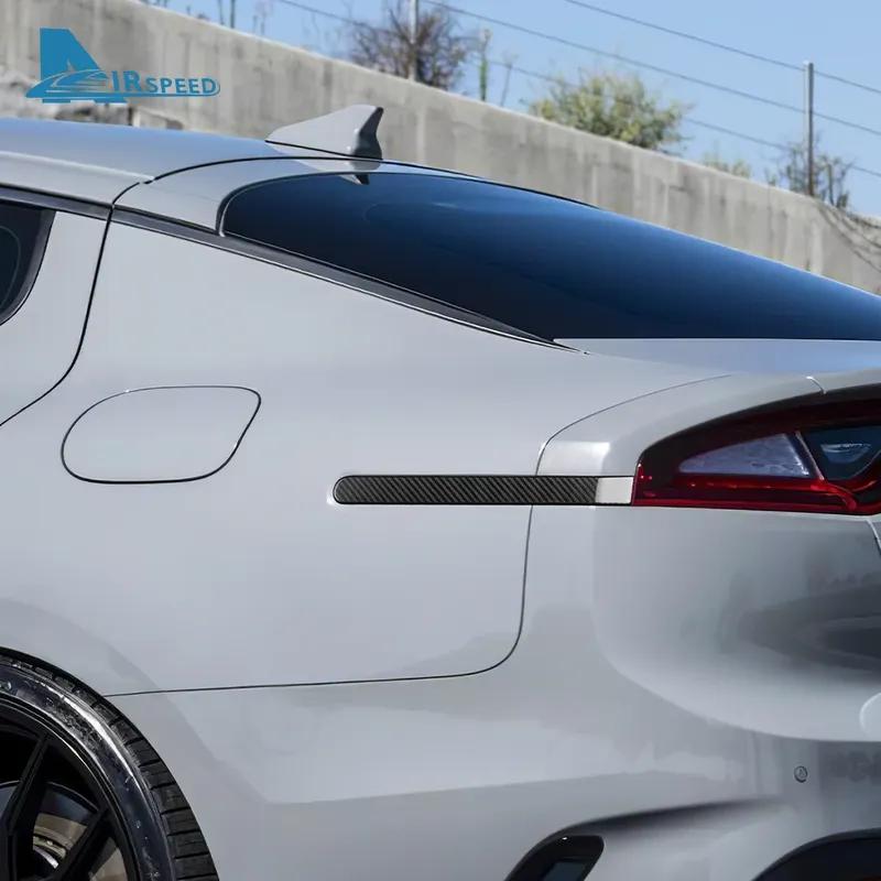 Real Hard Carbon Fiber Sticker For Kia Stinger      LHD RHD Car Rear Brake Light Strip Trim Accessories