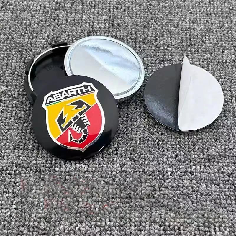 56mm Car Wheel Hub Cover Sticker Accessory For Fiat Abarth 500 Tipo FR Panda Argo Freemont Viaggio Bravo Punto Doblo Pulse Stilo