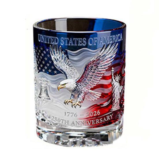 America 250th Anniversary Glass We The People Whiskey Glass Liquor Bourbon Cocktail Glass Patriotic Gift for Father's Day or Veterans