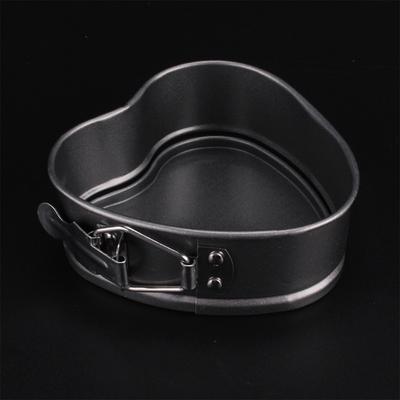 1PC Molde para Hornear Pasteles en Forma de Corazón Hogar Acero al Carbono Fondo Vivo Fondo con Hebilla Antiadherente Herramienta para Hornear Molde para Pasteles