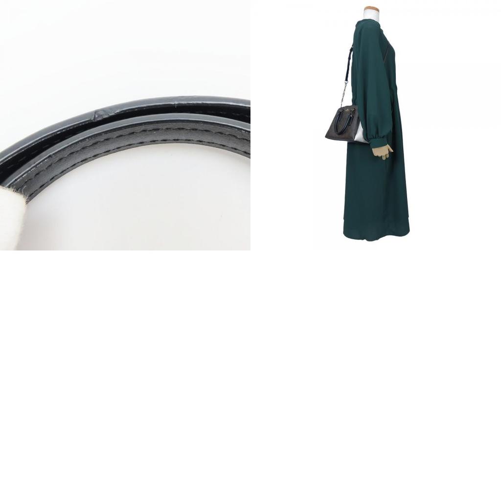 Used COACH Shoulder Bag F50054 Signature leather Dark brown black 2WAY