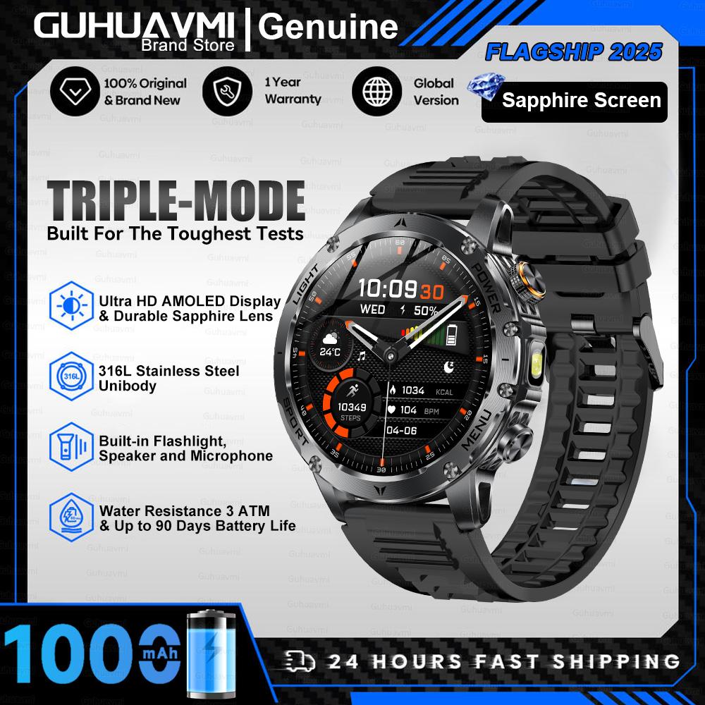 New Military Grade Smart Watch  1000Mah Battery Voice Call GPS Track 5ATM Waterproof Tactics Sport Fitness Smartwatch Men