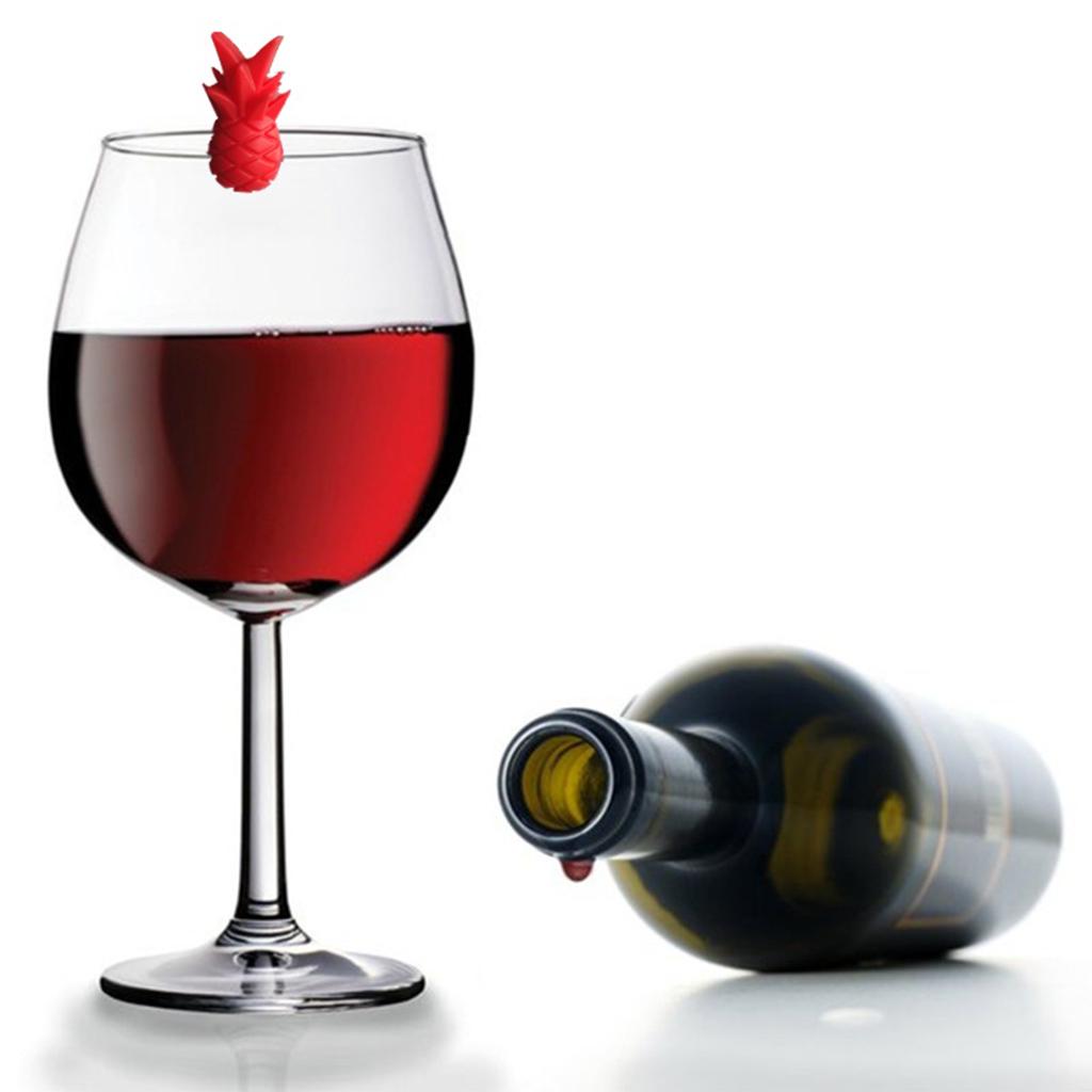 Značky na sklenice na víno Sada 18 kusů Delfín Ananas Pták Silikonové Přívěsky na sklenice na pití Značky Identifikace Štítky na kelímky Značky