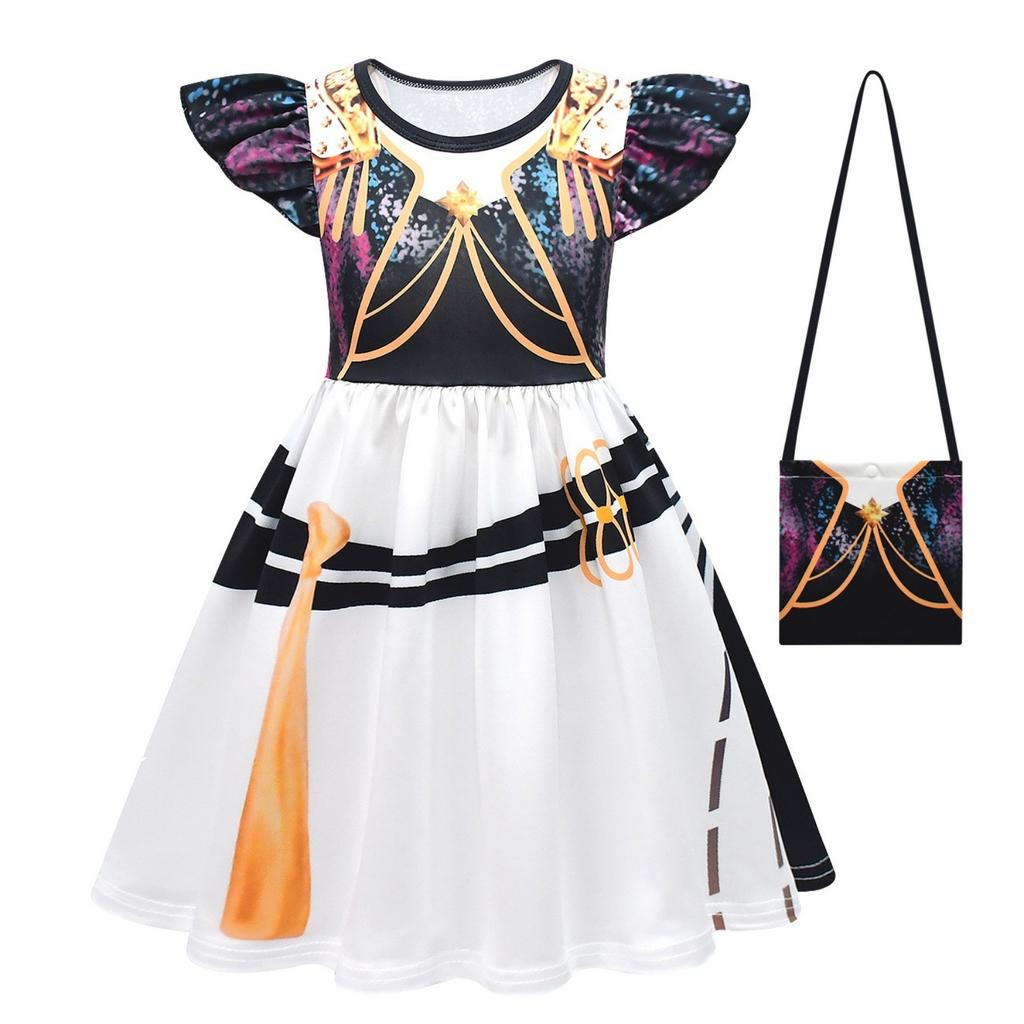 Girls Witch  Girls Flying Sleeves Children's Dress Children's A-line Skirt