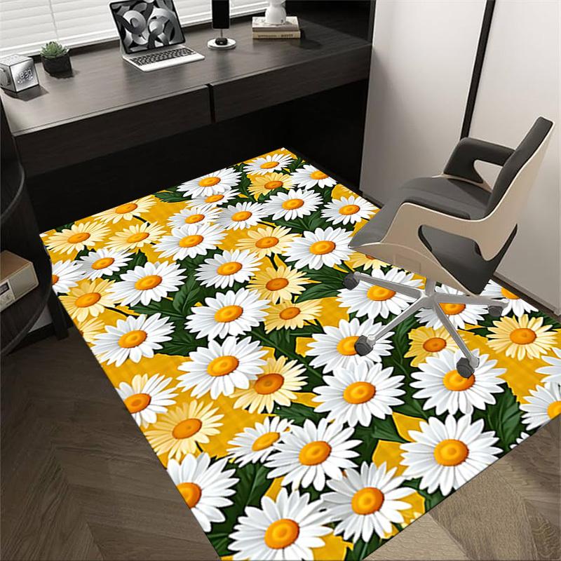 1PC Daisies Flowers Extra Large Non Slip Floor carpet, Office, family, bedroom, Studio Large Area Rug Indoor Rugs, Vibrant Colors