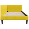 Corner Bed Frame with Headboard Yellow 100 Cm X 200 Cm Velvet