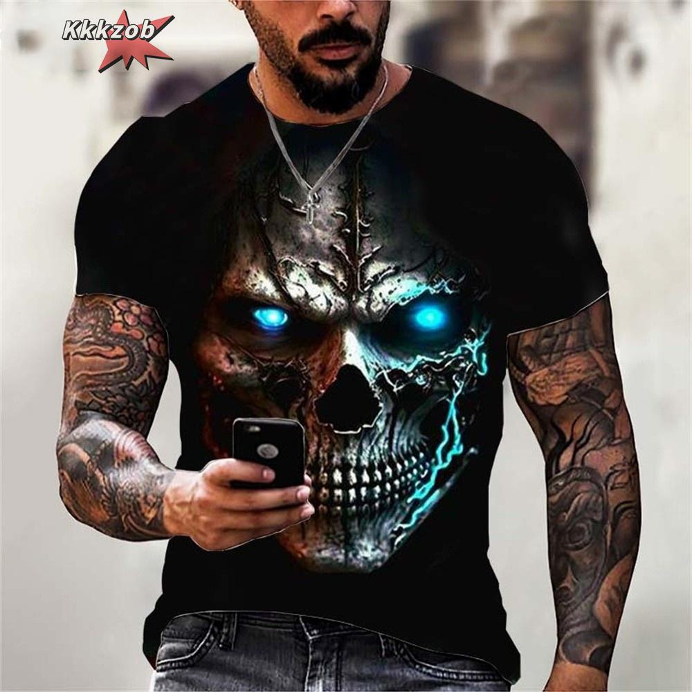 Summer Round Neck 3D Print Top Fashionable Casual Short Sleeved Men's T-shirts