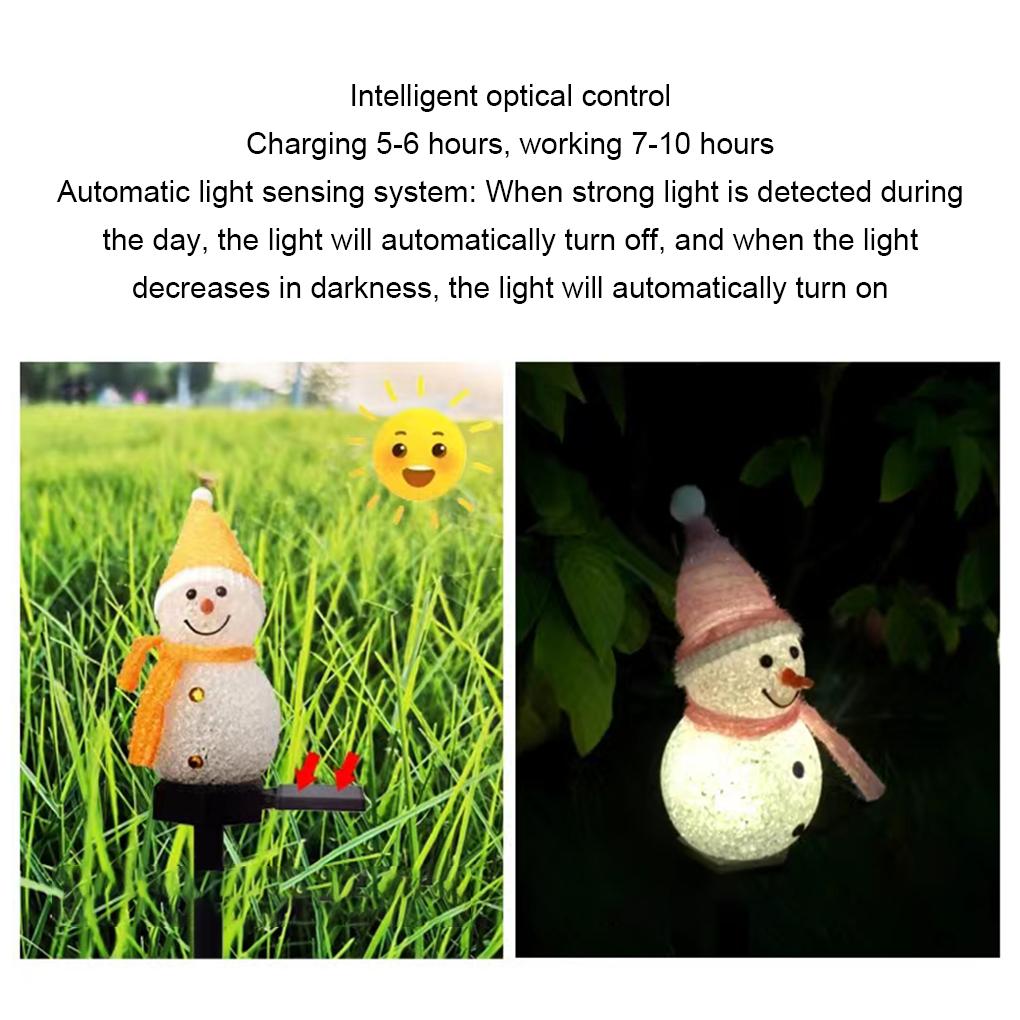 Outdoor Snowman Path Light Solar-Powered Waterproof Lamp Waterproof Solar Snowman Light Outdoor